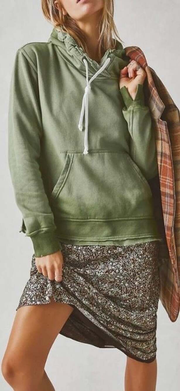 Free People We Thee Free Zuma Hoodie Sweatshirt Large Sea Serpent Green